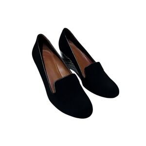 Donald J Pliner Natali Black Leather Loafer Wedge Heels Size 9M